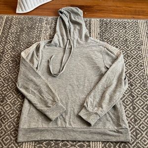 Womens size small sweatshirt flora, very gently used only worn once, lace design